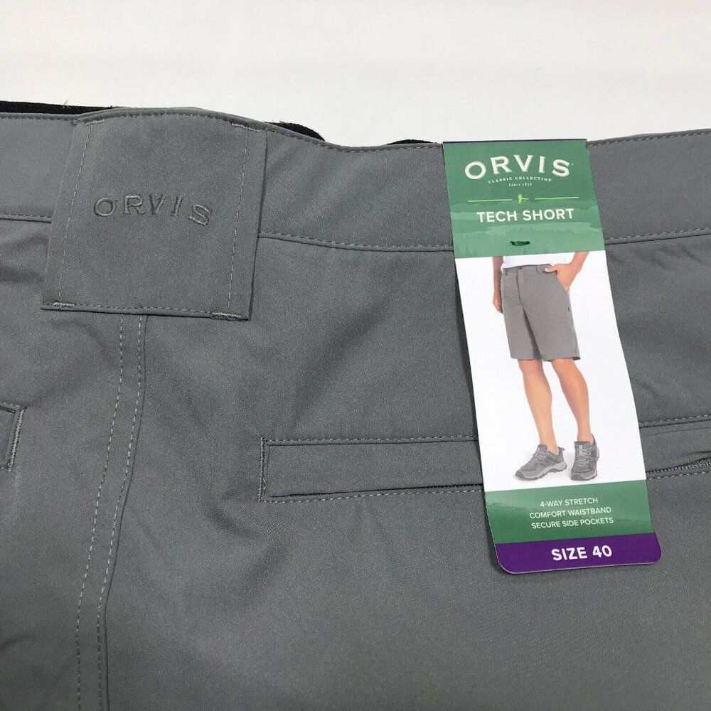 Orvis Mens Tech Shorts 40 Gray 4-Way Stretch Lightweight Hiking Golf New NWT - Picture 5 of 7